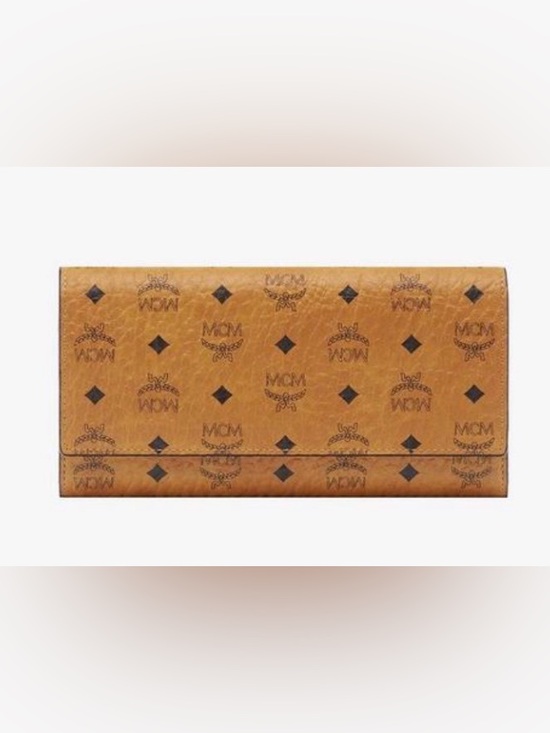 MCM Handbags - [MCM] Signature Logo Bi-Fold Long Continental Snap Button Wallet in Cognac Brown